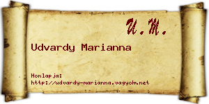 Udvardy Marianna névjegykártya